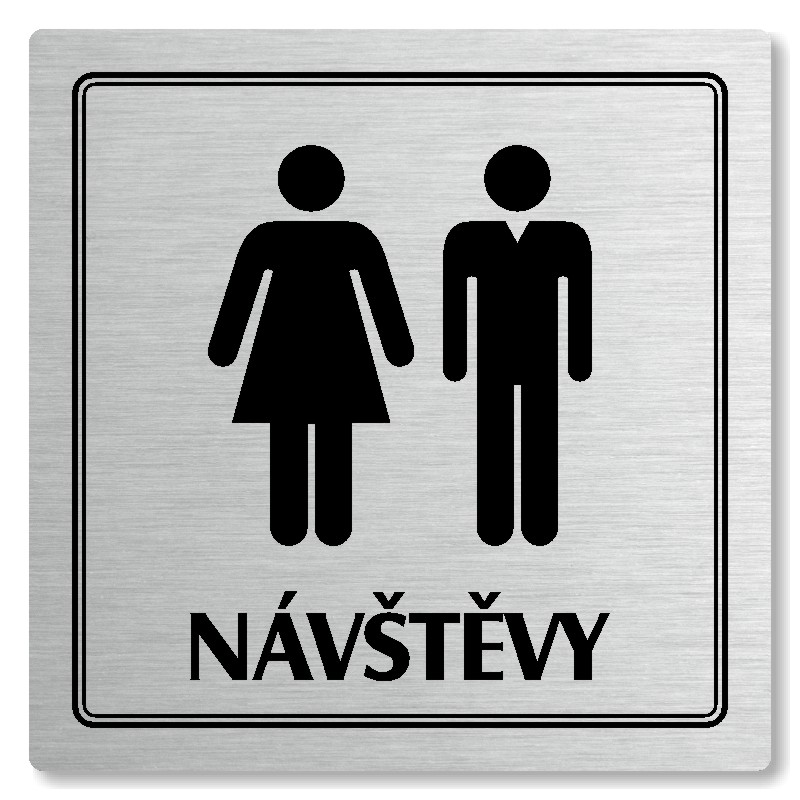 WC návštěvy, 80x80mm, stříbrná, Utah
